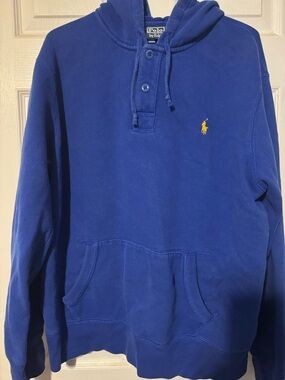 Polo by Ralph Lauren Royal Blue Hooded Pullover with Yellow Pony